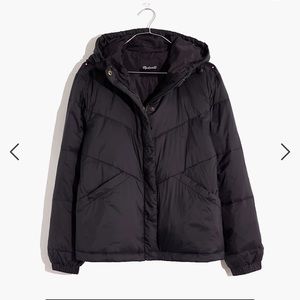 Madewell Chevron Packable Puffer Jacket, Black, XL
